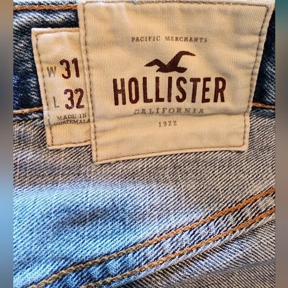 Hollister Straight Leg Blue Denim 5 pocket Jeans Button Fly 31 x 32 - Picture 6 of 9